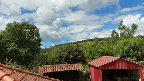 Moving clouds over the hills, Timelepsed  video from  the backyard Video stock 206796059