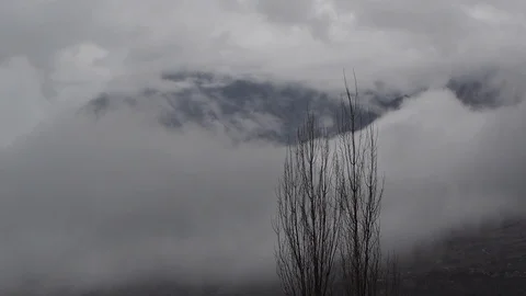Moving Clouds over the Hunza and surrounding mountains Stock Footage 115054711