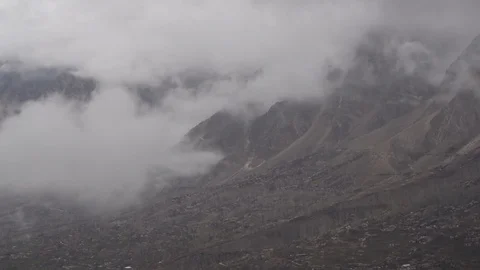 Moving Clouds over the Hunza and surrounding mountains Stock Footage 115054896