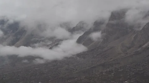 Moving Clouds over the Hunza and surrounding mountains Stock Footage 115054974