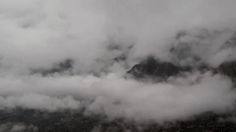 Moving Clouds over the Hunza and surrounding mountains Stock Footage 115054989