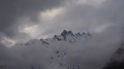 Moving Clouds over the Hunza and surrounding mountains Stock Footage 115095418