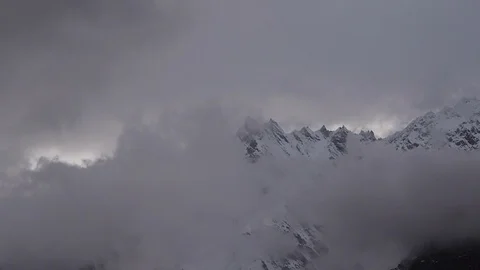 Moving Clouds over the Hunza and surrounding mountains Stock Footage 115095571