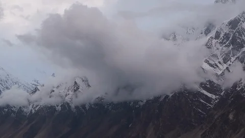 Moving Clouds over the Hunza and surrounding mountains Stock Footage 115095678