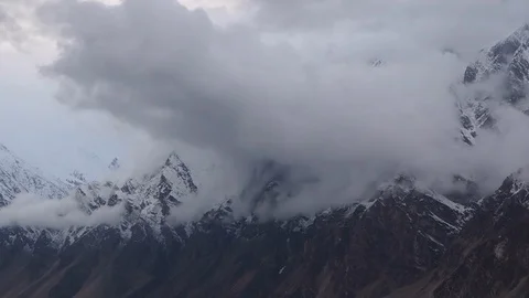 Moving Clouds over the Hunza and surrounding mountains Stock Footage 115095741