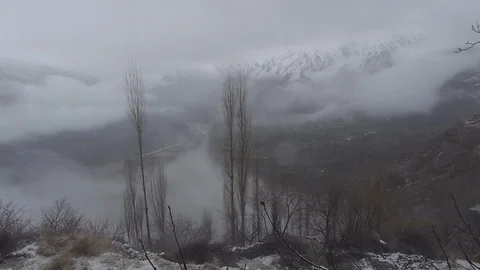 Moving Clouds over the Hunza and surrounding mountains Stock Footage 115302255