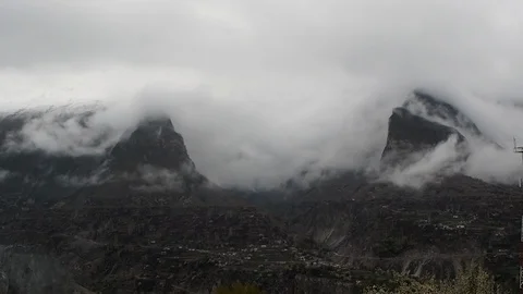 Moving Clouds over the Hunza and surrounding mountains Stock Footage 115303207