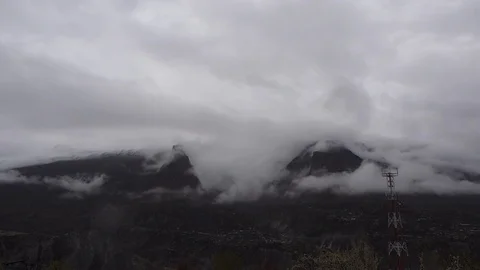 Moving Clouds over the Hunza and surrounding mountains Stock Footage 115303396