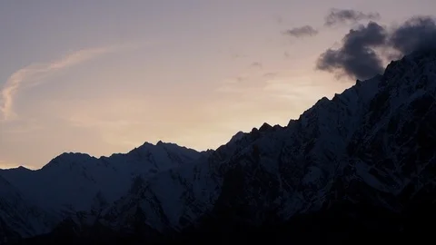 Moving Clouds over the Hunza and surrounding mountains Stock Footage 115572947