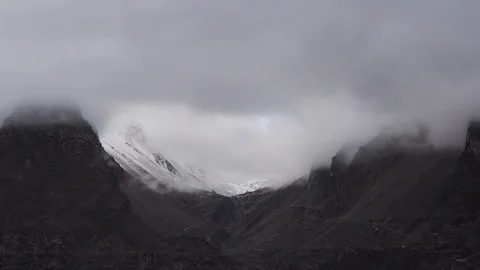 Moving Clouds over the Hunza and surrounding mountains Stock Footage 115572949