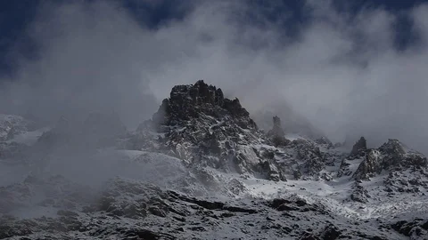 Moving Clouds over the Hunza and surrounding mountains Stock Footage 115574527