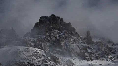 Moving Clouds over the Hunza and surrounding mountains Stock Footage 115574609