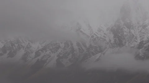 Moving Clouds over the Hunza and surrounding mountains Stock Footage 115576594