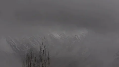 Moving Clouds over the Hunza and surrounding mountains Stock Footage 115576852