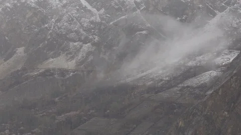 Moving Clouds over the Hunza valley Stock Footage 115576306