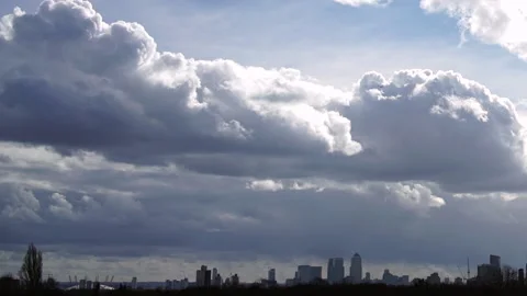 Moving clouds over London in Summer Time-Lapse HD Stock Footage 131152860