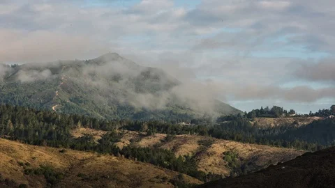 Moving Clouds over Mount Tamalpais Stock Footage 71111077