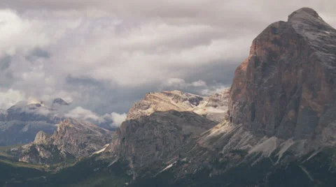 Moving Clouds Over Mountain Range Stock Footage 36051927