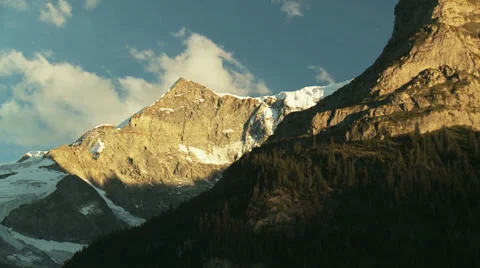 Moving Clouds Over Mountain Range Stock Footage 36052000