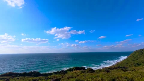 Moving Clouds Over the Ocean – Coastal Timelapse Video Stock Footage 336967761