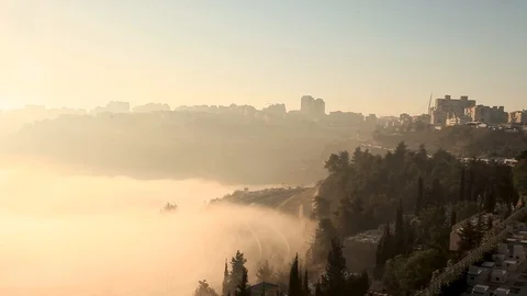 Moving clouds, sky, low clouds, heaven sky, Cemetery 스톡 동영상 109164068