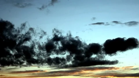 Moving clouds steel blue Stock Footage 8635472