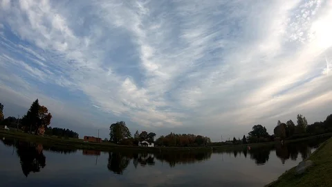 Moving clouds on sunrise. Time lapse. Stock Footage 96482525