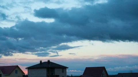 Moving clouds at sunset Stock Footage 74911579