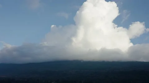 Moving clouds at sunset over the mountains Stockbeeldmateriaal 232284413