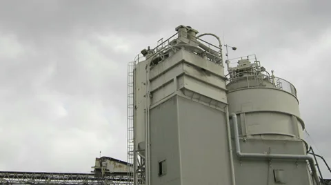 Moving Clouds Time Lapse over a Industrial Concrete Supplier Plant in Canada Stock Footage 28498381
