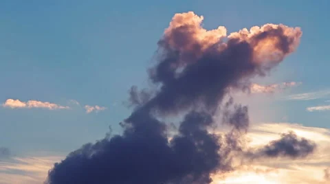 Moving clouds timelapse: clouds at sunset Stock Footage 55796074