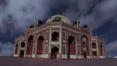 Moving Clouds Timelapse over Humayun Tomb In Delhi, India 스톡 동영상 220197455