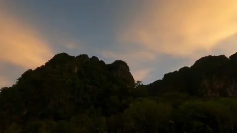Moving clouds timelapse over the mountain Stock Footage 194435524
