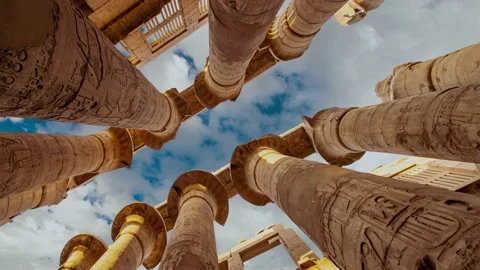 Moving Clouds TimeLapse Over Temple Of Kom Ombo Egypt. Stock Footage 145179760