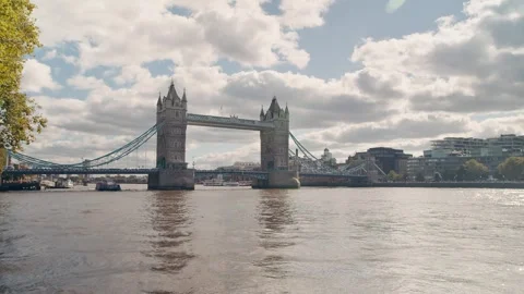 Moving Clouds Timelapse over Tower Bridge London - Video Stock Footage 298979711