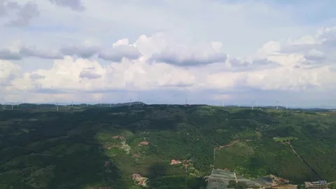 Moving clouds on top of a mountain Stock Footage 255018056