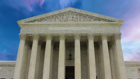 Moving clouds in United States of America (US) Supreme Court in the Nation's. Stock Footage