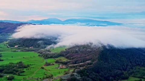 Moving clouds view from the top of mountain Video stock 266500239
