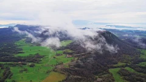 Moving clouds view from the top of mountain Video stock 266500693