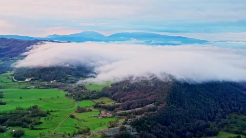 Moving clouds view from the top of mountain Video stock 266500826