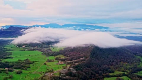 Moving clouds view from the top of mountain Video stock 266500882