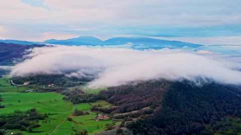 Moving clouds view from the top of mountain Video stock 266500884
