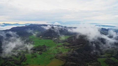 Moving clouds view from the top of mountain Video stock 266500898