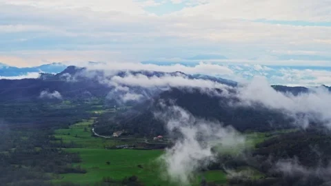 Moving clouds view from the top of mountain Video stock 266501066