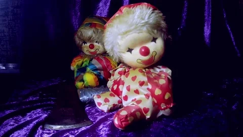Moving clown dolls Stock Footage 131053361