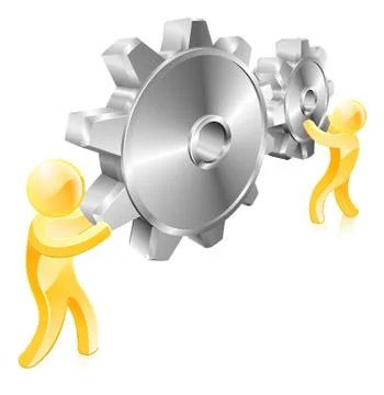 Moving cogs Stock Illustration