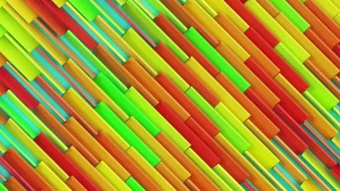 Moving colorful boxes on multicolor background, trendy minimal animation Stock Footage 157859873