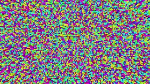Moving colorful cubics pattern rendered in UHD Stock Footage 266264001