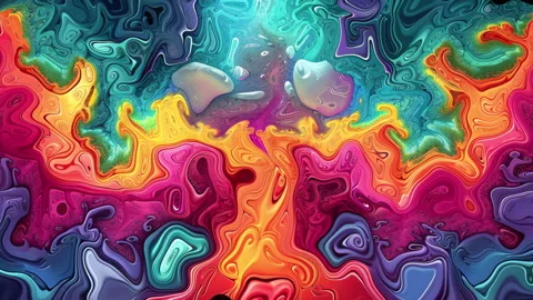Moving Colors Dance in Psychedelic Harmony Stock Footage 264086711