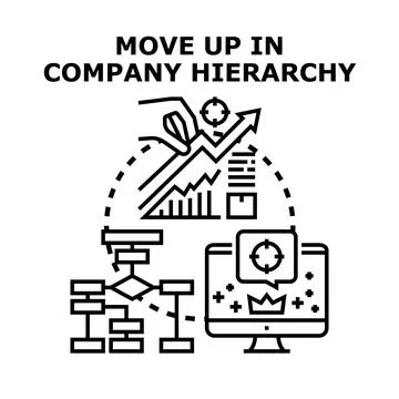 Moving up company ladder concept vector illustration Stock Illustration